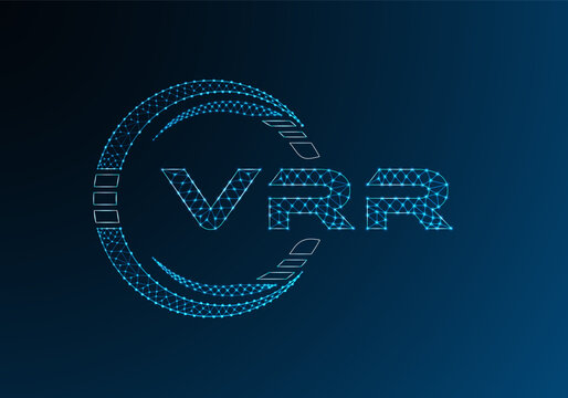 VRR low poly letter logo vector design. VRR lower poly logo design. Low poly logo.