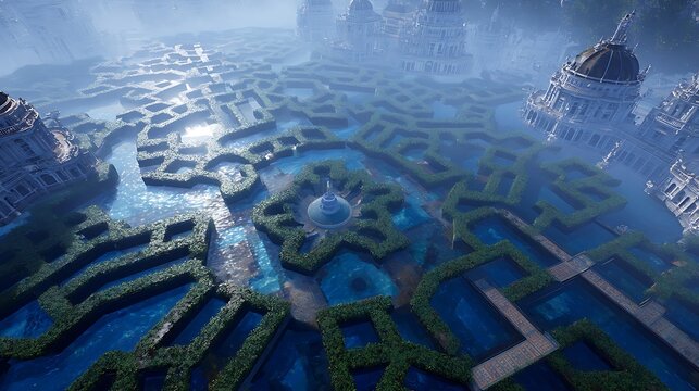 highly intricate patterns, monochromatic blue, linear perspective, muted earth tones, anti-aliasing, asymmetrical balance, illuminated by dynamic strobe flashes, subtle ambient occlusion, unreal