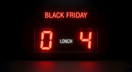 Fototapeta premium Black friday countdown timer 04 days remaining promotional graphic