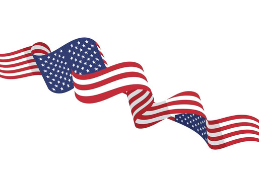 American flag ribbon waving symbol.