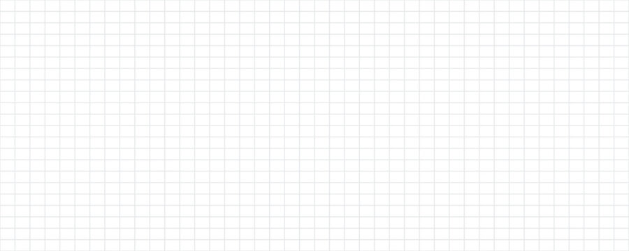 Squared wide black grid paper. Mathematics pattern. Notebook sheet blank. Typography template for making notebooks production, for school. Education backdrop. Black grid texture on white background.