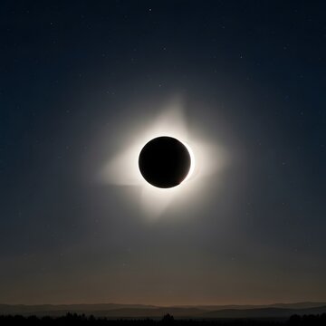 Spectacular view of a total solar eclipse with corona visible during daytime sky