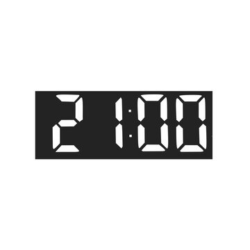Digital Clock Display Showing 21:00 Time on isolated Background