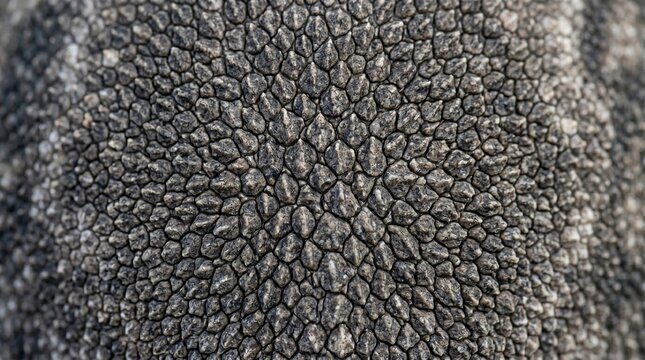 Extreme close up of rough reptilian skin showcasing intricate natural scale patterns under soft daylight for protective organic evolution and animal defense concept