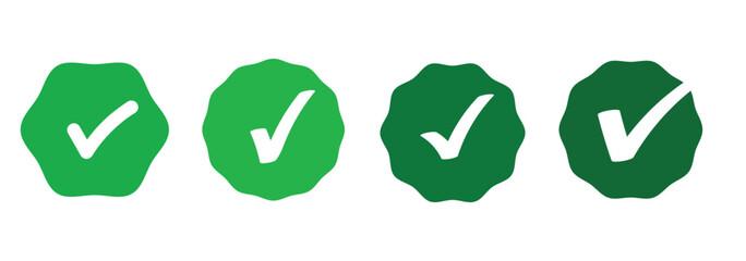 Obraz premium Checkmark icon. Verified checkmark icon set. Vector illustration