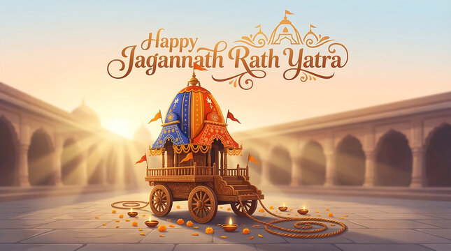 Vibrant rath yatra chariot festival celebration scene