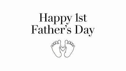 Father's Day, baby feet, heart design, greeting card, Happy 1st Father's Day © MSTLUCKY