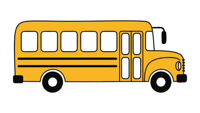 Icon of a classic yellow school bus side view graphic