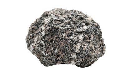 Obraz premium Rough granite stone, speckled rock, textured boulder, natural mineral isolated on Transparent Background