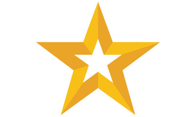 Obraz premium Golden star symbol with white center and sharp points