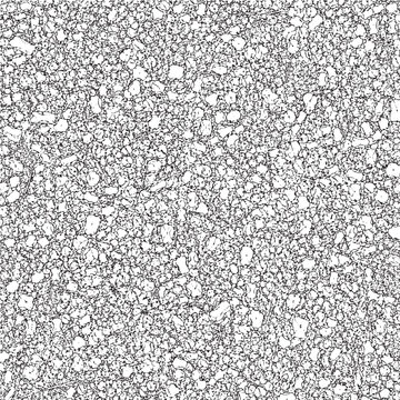 Fine Dense Pebble Scatter Seamless Pattern CAD Line Art Vector for Landscape Architecture Ground Cover and Architectural Section Hatch