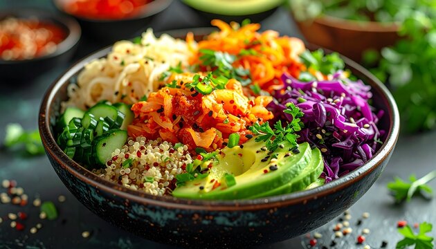 Darmfreundliche Bowl mit fermentierten Zutaten