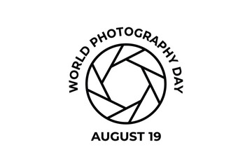 Fototapeta premium World photography day logo august 19