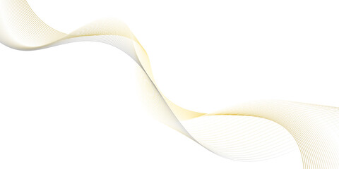 Fototapeta premium Abstract vector wavy lines flowing smooth curve gold gradient color on transparent background, Luxury golden thin lines of gradient waves, gold wave curve lines banner. 