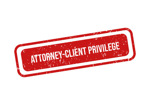 Attorney-client privilege red stamp with distressed edges