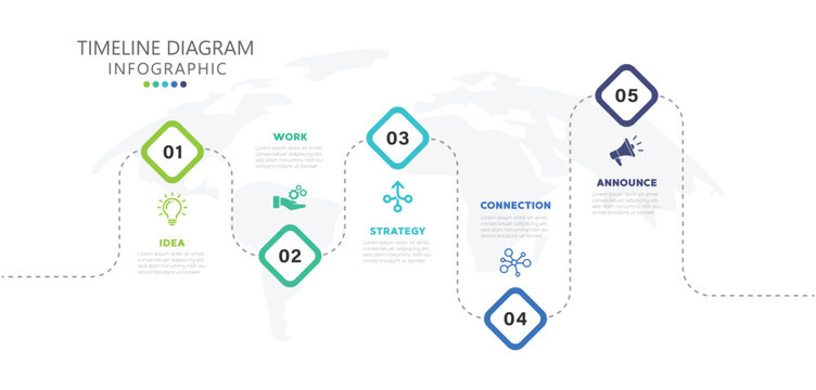 Business timeline 5 steps to success. Presentation, Milestone, Annual report and information. Infographic roadmap design template.