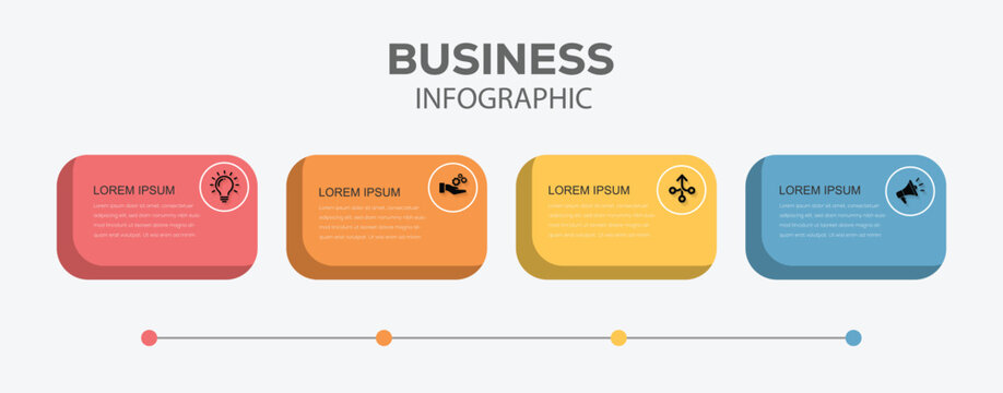 Presentation business infographic template vector. Steps business data visualization timeline process infographic template design with icons. vector