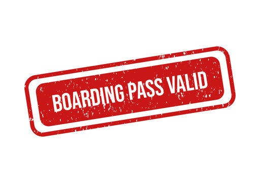 Red boarding pass valid stamp with text