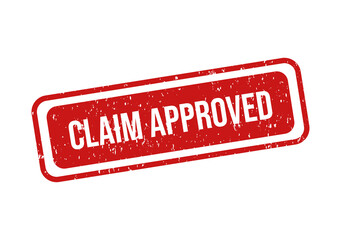 Red claim approved stamp with bold white text © STOCK PNG