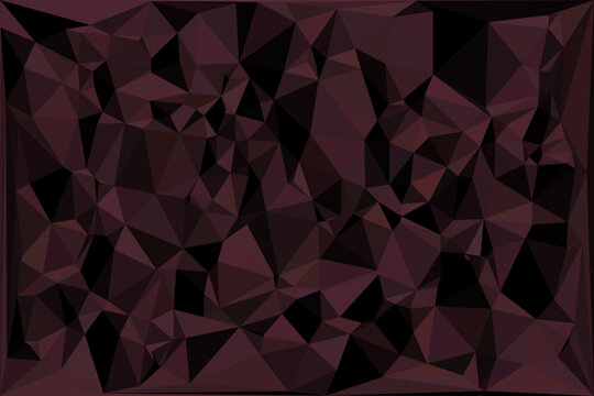 Dark wine red low poly background with geometric triangular pattern for artistic designs.