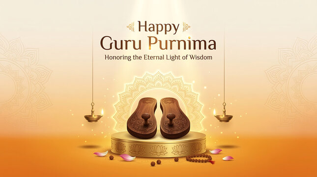 Guru purnima celebration with traditional indian slippers