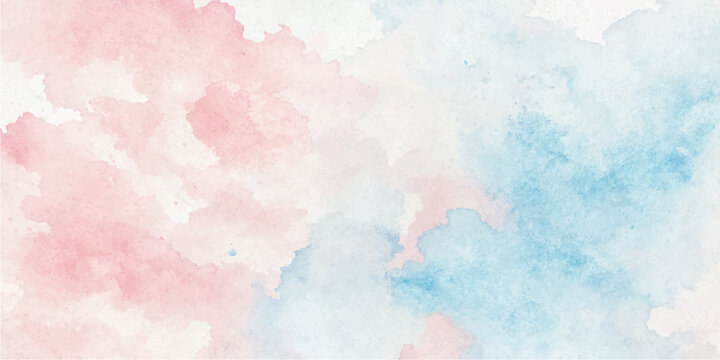 An artistic abstract watercolor background featuring a hand-painted pink splash with vintage ink texture and colorful cloud patterns on paper design