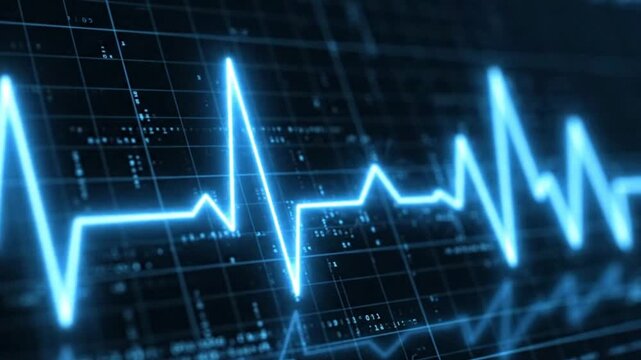 A medical professional analyzes a heart rate on an electrocardiogram monitor screen in a clinic.