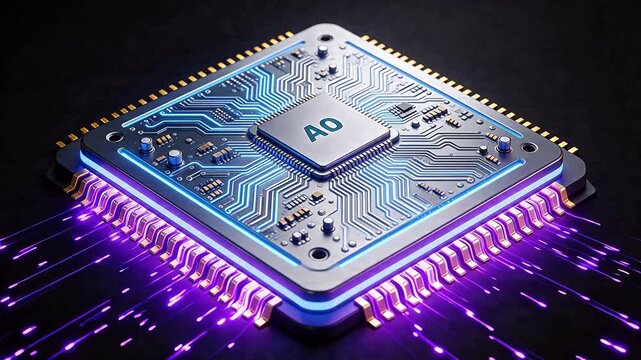 Microchip with glowing circuits
