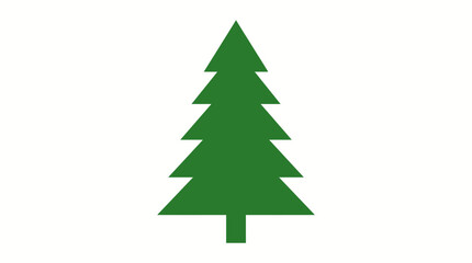 Fototapeta premium Stylized Green Evergreen Tree Graphic Icon Representing Nature, Forests, and the Holiday Season, Perfect for Design Elements