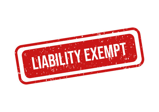Red liability exempt stamp or seal with bold text