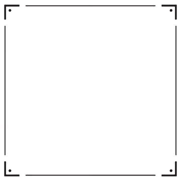 Symmetrical frame border with corner accents and circular dots for elegant stationary and framed photography displays. Vector Illustration