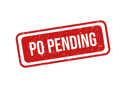 Red po pending stamp on white background