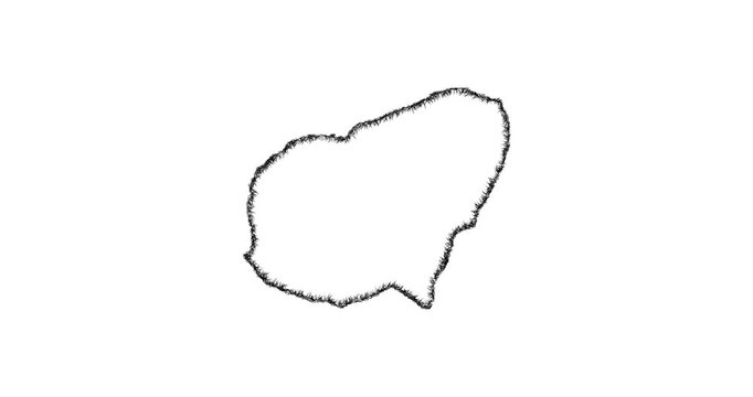 Sketch Usak outline map animation - smooth progressive reveal