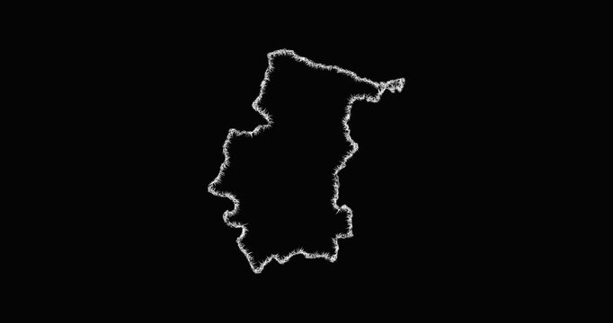 Sketch Vratsa outline map animation - smooth progressive reveal