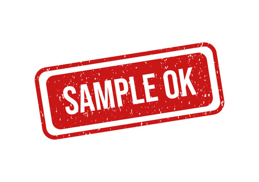 Red sample ok stamp with distressed edges
