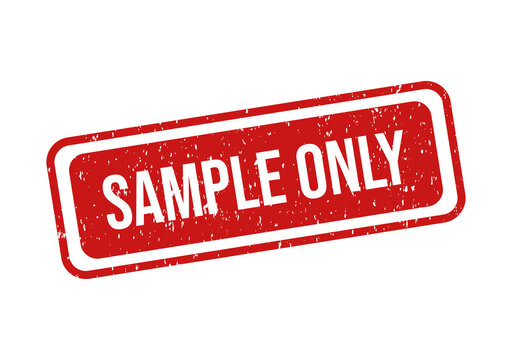 Red sample only stamp on transparent background