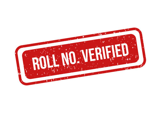Red verification stamp with roll no verified text