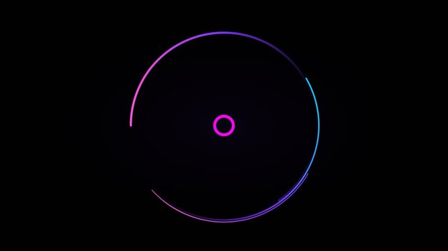 Animated Neon Goal Text with Circular Achievement Icon on Black