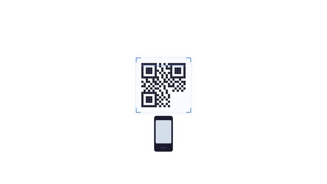 Smartphone scanning QR code animation for secure verification