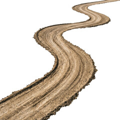 Winding dirt road path on a transparent background PNG image file © Dyachuk