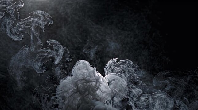 Smoke swirling in dark background.