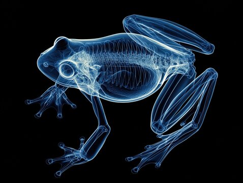 Frog X-ray skeleton, diagnostic radiology scan