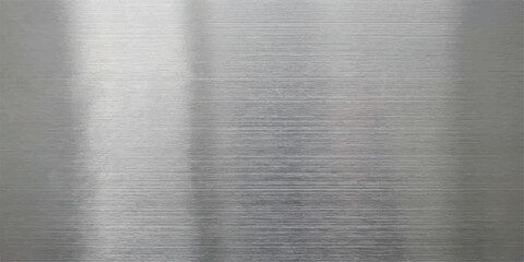 Fototapeta premium Brushed steel texture background with horizontal grain brushed metal silver background finish patterned metal texture design industrial design horizontal metallic abstract