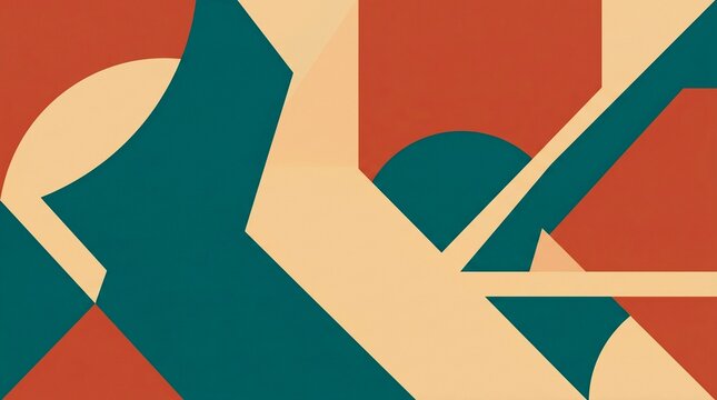 Clean minimalist color block abstract background with bold geometric shapes in trending terracotta, sand, and teal. Ideal for modern branding, social media, editorial design, and print.