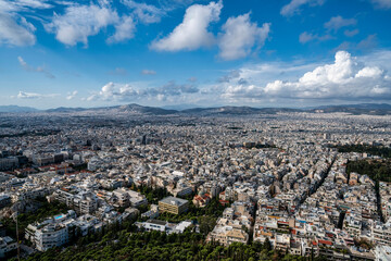 Fototapeta premium Athens City Skyline Panorama from Lycabettus Hill, Greece