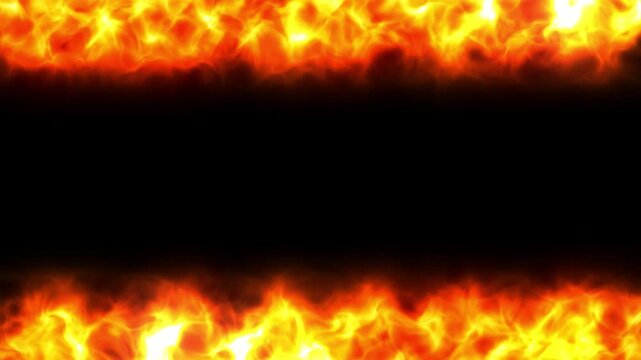 4K Cinematic Top and Bottom Fire Border Overlay