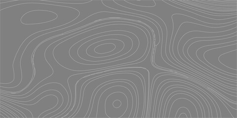 Gray topographic map background with abstract contour lines representing geographic terrain heights and elevations. Light gray topographic contour lines on a solid darker gray backdrop. © Creative Arts