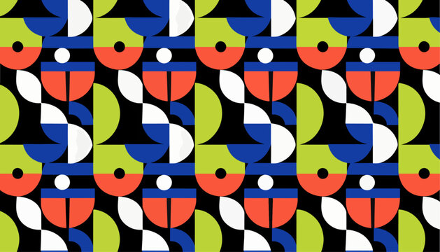 Abstract modular pattern design featuring rounded geometric texture elements