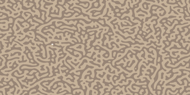 Abstract organic turing pattern background in beige and brown tones with seamless labyrinth camouflage texture. A complex labyrinth or reaction diffusion camouflage structure in soft beige, brown tone