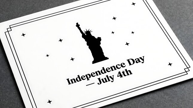 Independence day july 4th greeting card featuring statue of liberty icon